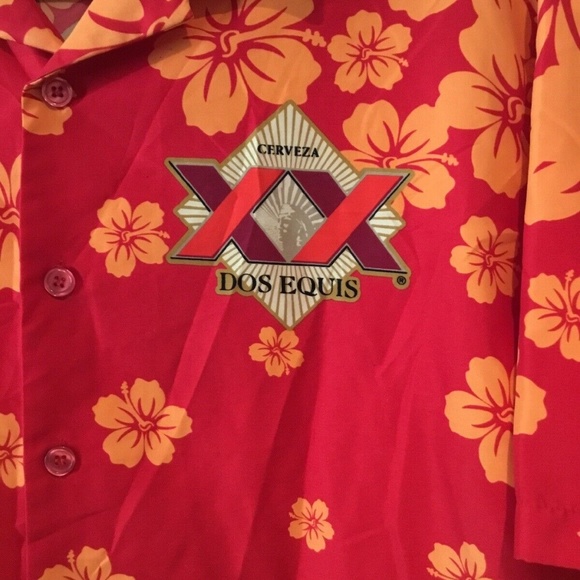 Dos Equis XX Cerveza Beer L Hawaiian Shirt Men's - Picture 8 of 8